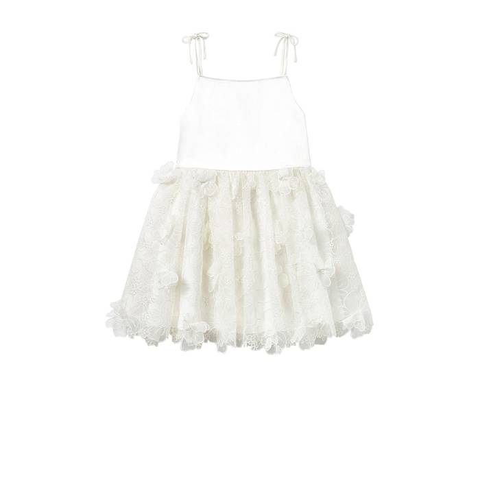 Self-Portrait 【 Kids Embellished Tulle Dress Girls White 】 御召しもの お坊っちゃん キッズ 白いこと 白いこと