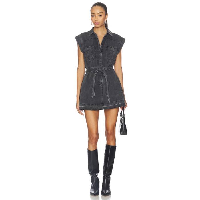 ワンティースプーン One Teaspoon 【 Rogue Aviator Mini Denim Dress Women Washed Black 】 デニム ドレス レディース 黒色 ブラック｜スニケス 37,115円