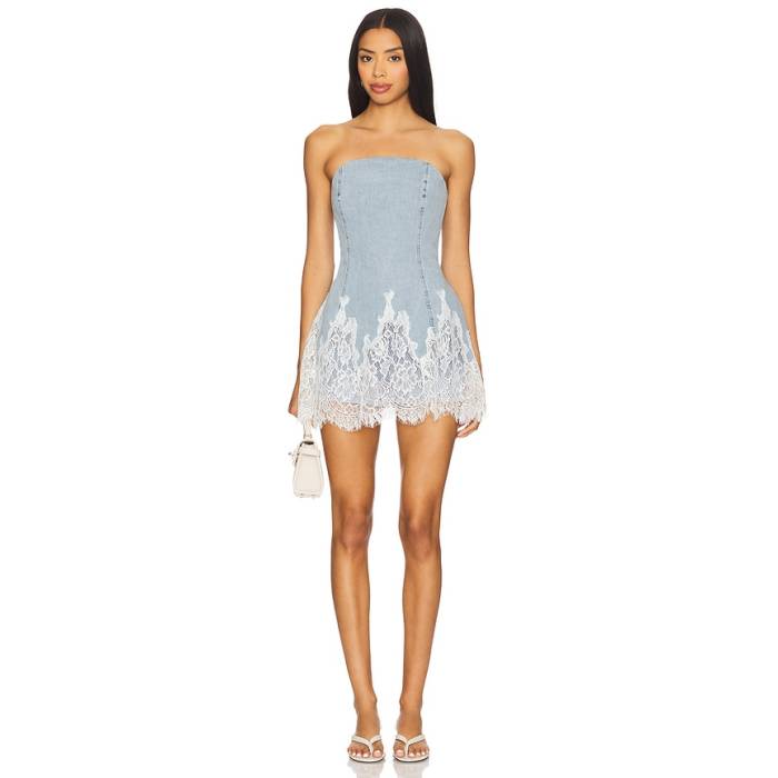 アマンダアプリチャード Amanda Uprichard 【 Romilly Skort Romper Women Sky Wash 】 ロンパース レディース 天の原