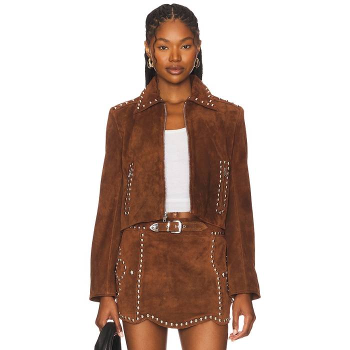 Understated Leather 【 X Revolve Crazy Life Cropped Jacket Women Chicory 】 クレイジー Jacket ジャケット レディース｜スニケス