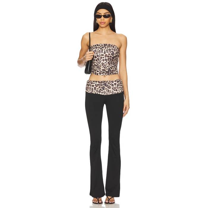 Superdown 【 Fiah Pant Set Women Leopard 】 ズボン下 レディース ヒョウ柄 レオパード
