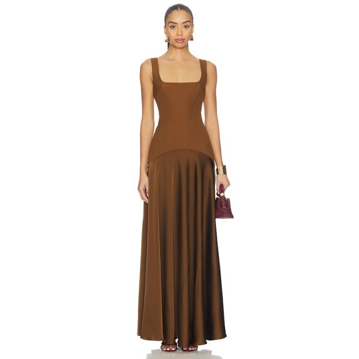 L\u0027academie 【 Sidney Gown Women Chocolate Brown 】 レディース 赤銅色 赤銅色