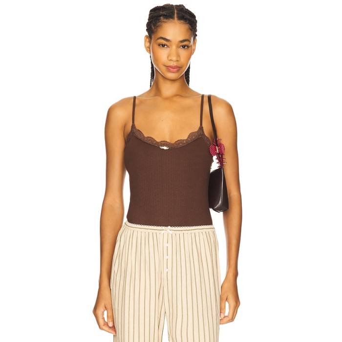For Love \u0026 Lemons 【 Elliana Bodysuit Women Chocolate 】 上半身背広 レディース