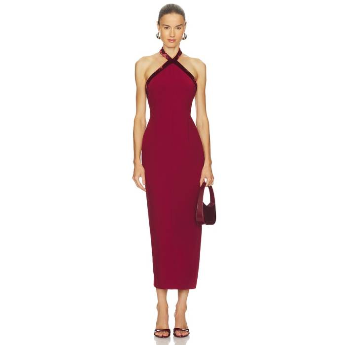 L'academie 【 Lali Maxi Dress Women Burgundy 】 ドレス レディース ワイン色・バーガンディー｜スニケス