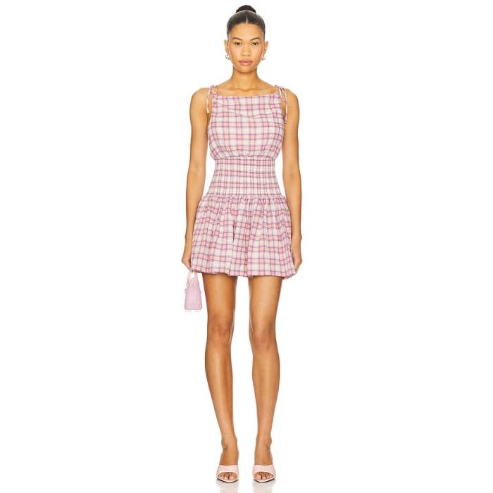 Lovers And Friends 【 Amabel Mini Dress Women Pink Multi Plaid 】 御召しもの レディース pink さくら色