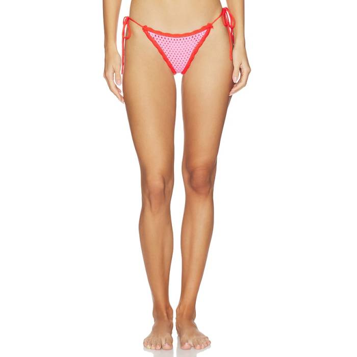 Pq 【 Tia Crochet Tie Side Bikini Bottom Women Rose 】 ネクタイ ズボン ボトムス レディース Rose ローズ｜スニケス