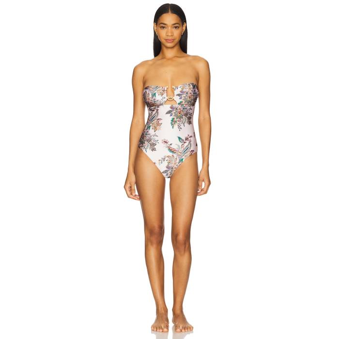 ジマーマン Zimmermann 【 Rhiannon Knot Trim One Piece Swimsuit Women Cream Multi Paisley 】 水着 レディースファッション 水着 レディース クリーム
