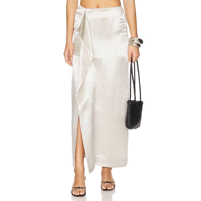 Bondi Born 【 Kobe Wrap Over Maxi Skirt Women Silver 】 Kobe コービー wrap ラップ レディースファッション ボトムス スカート レディース Silver 銀色・シルバー