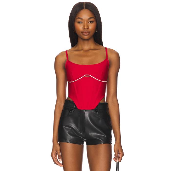 Superdown 【 Gia Corset Top Women Red 】 レディースファッション トップス その他 レディース Red 赤・レッド