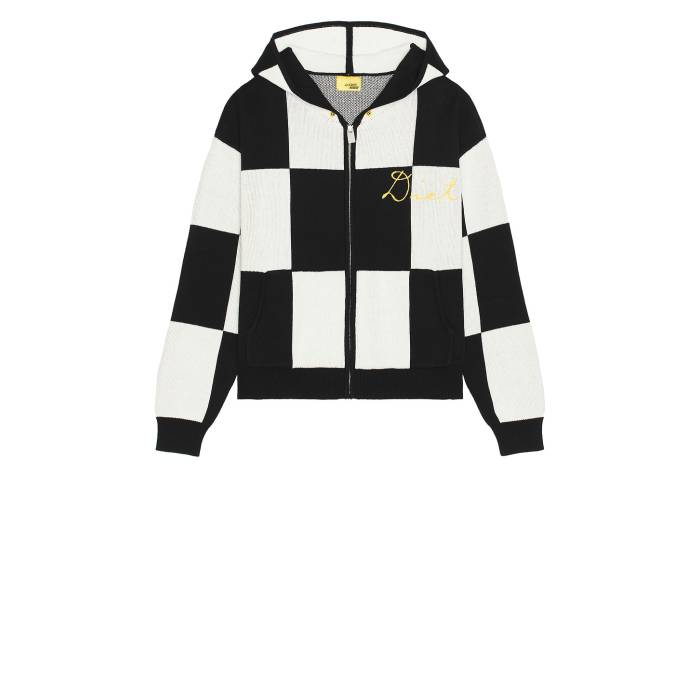 Diet Starts Monday 【 Checkered Jacquard Full Zip Hoodie Men Black 】 フーディー パーカー メンズファッション トップス パーカー メンズ 黒色 ブラック 26,910円