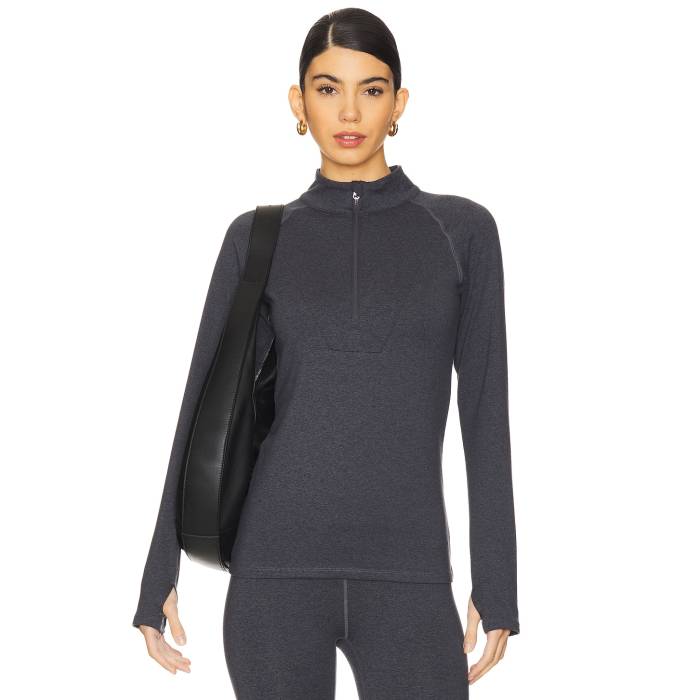 バーリー Varley 【 Always Warm Base Layer Half Zip Top Women Black Marl 】 ウォーム ハーフ レディースファッション トップス その他 レディース 黒色 ブラック 19,800円
