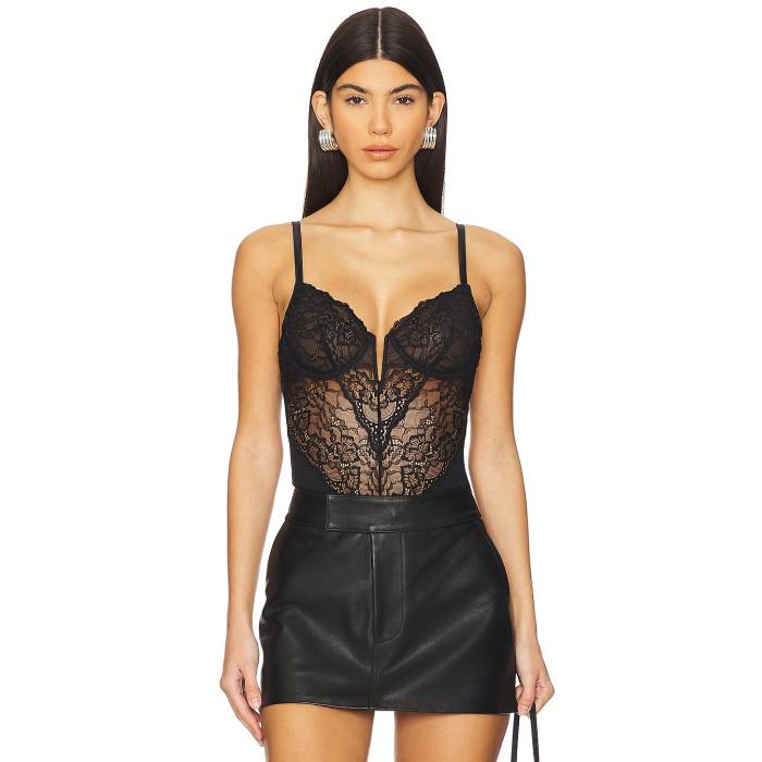 フルールドゥマル Fleur Du Mal 【 Bianca Lace Bodysuit Women Black 】 上半身背広 レディース 黒いこと 黒いこと