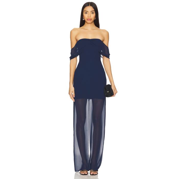 アマンダアプリチャード Amanda Uprichard 【 Darien Maxi Dress Women Navy 】 ドレス レディース 紺色 ネイビー｜スニケス