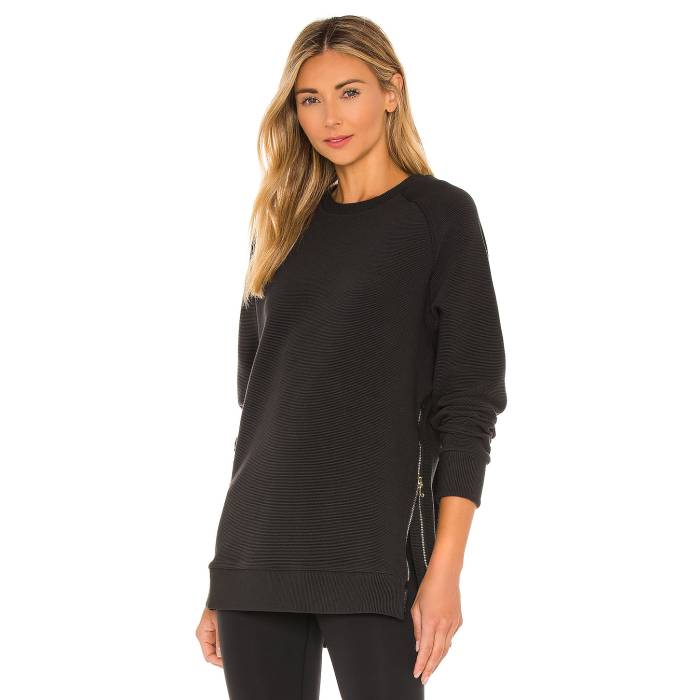 バーリー Varley 【 Manning Sweatshirt Women Black Rib 】 汗水 調教師 レディース 黒いこと 黒いこと