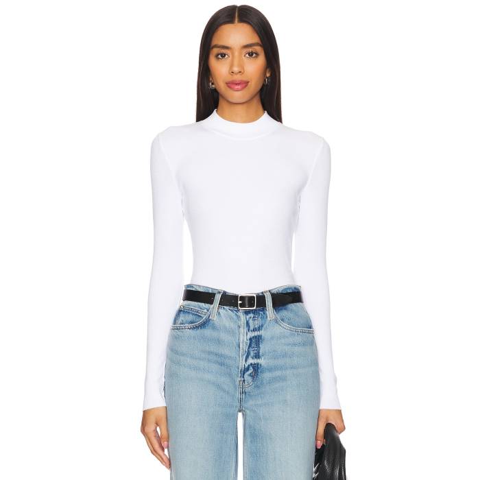 Nation Los Angeles 【 Gina Slim Mock Neck Women White 】 slim か細い レディース 白いこと 白いこと