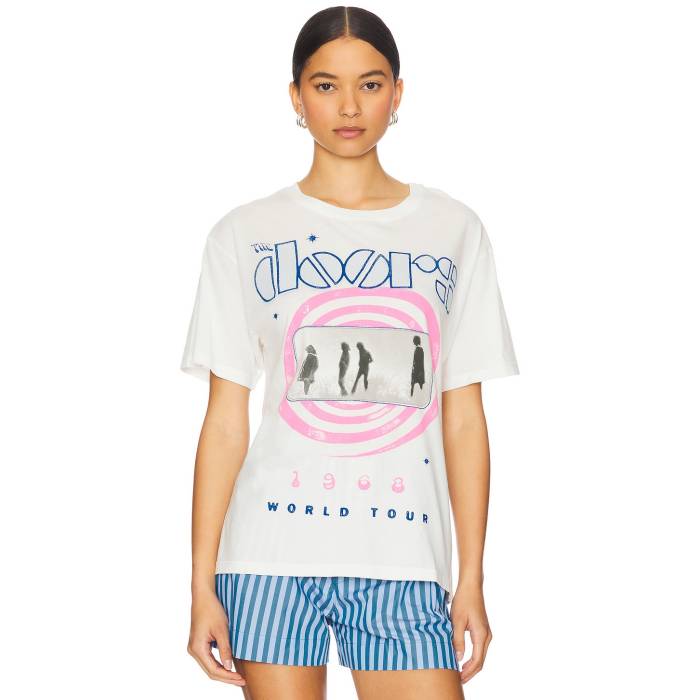 Daydreamer 【 The Doors 1968 World Tour Boyfriend Tee Women Vintage White 】 Tシャツ レディースファッション トップス Tシャツ カットソー レディース vintage ビンテージ・ヴィンテージ 白色 ホワイト