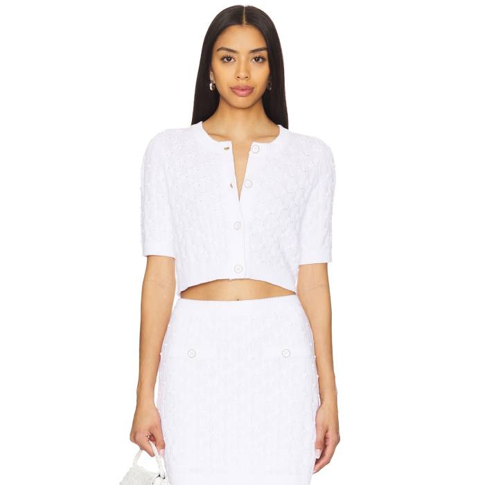 525 【 Brenda Cropped Cardigan Women Bleach White 】 カーディガン レディースファッション トップス カーディガン ボレロ レディース 白色 ホワイト
