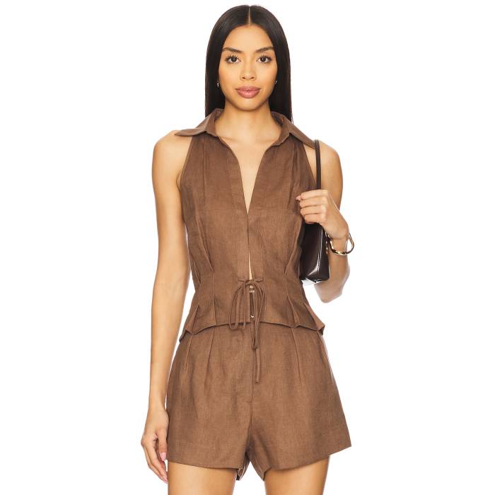 Hevron 【 Sloan Vest Women Chocolate 】 ベスト レディースファッション トップス タンクトップ レディース