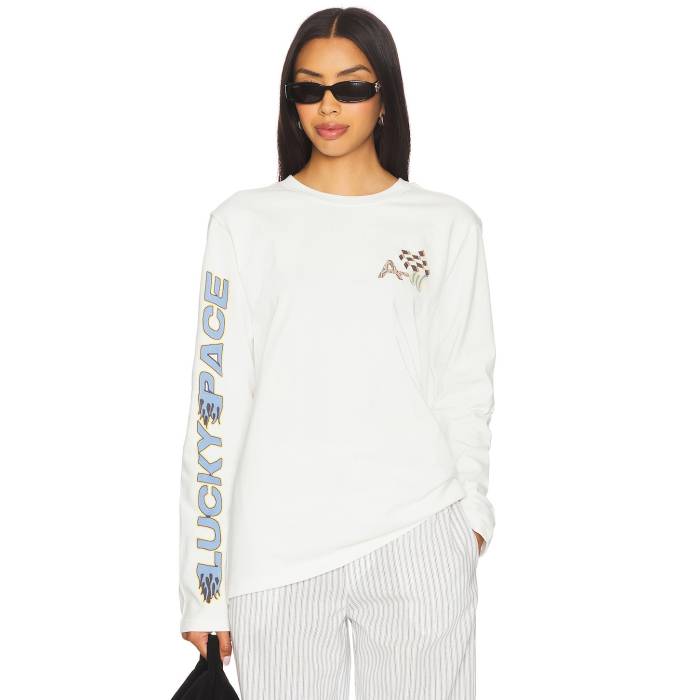 Alemais 【 Lucky Pace Long Sleeve Logo Tee Women Cream 】 Sleeve スリーブ ロゴ Tシャツ レディースファッション トップス Tシャツ カットソー レディース クリーム 34,710円