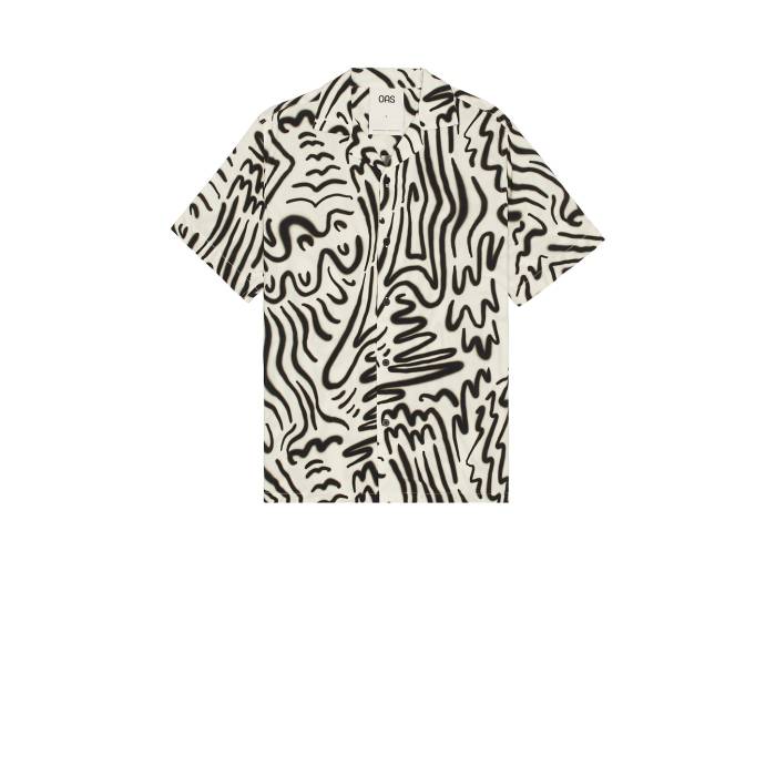 Oas 【 Aerosol Viscose Shirt Men White 】 メンズファッション トップス カジュアルシャツ メンズ 白色 ホワイト