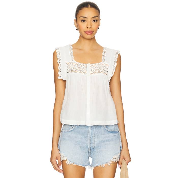 シチズンズオブヒューマニティ Citizens Of Humanity 【 Mia Embroidered Top Women White 】 レディース 白いこと 白いこと