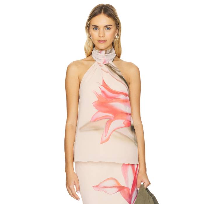 Musier Paris 【 Pauline Halter Top Women Nude With Rose Print 】 レディースファッション トップス その他 レディース Rose ローズ