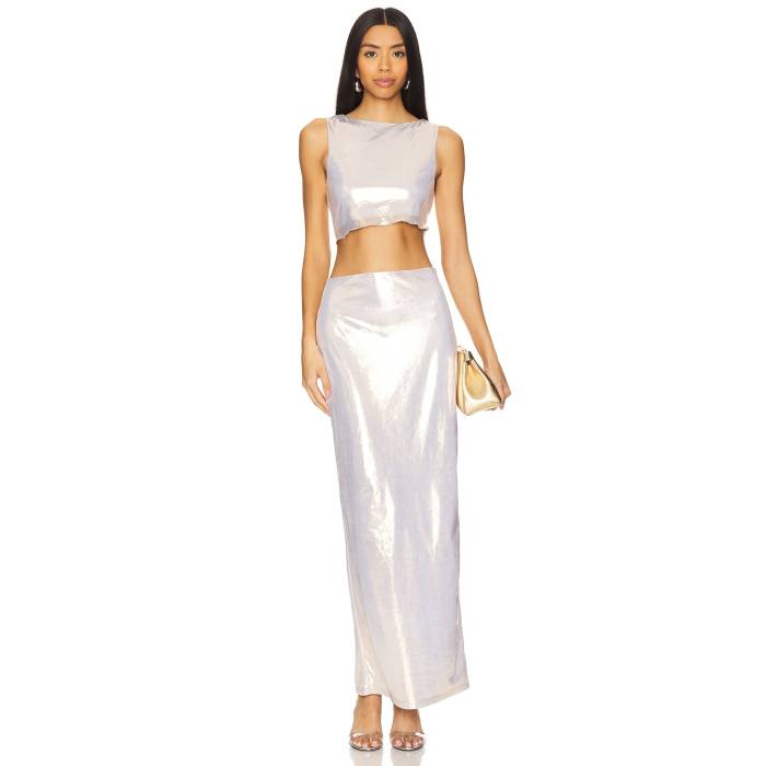 Superdown 【 Pearl Maxi Set Women Pale Gold 】 パール レディース ゴールド