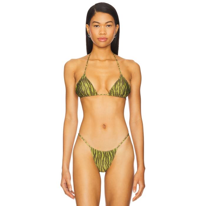 Indah 【 Mary Printed Triangle Bikini Top Women Ganja 】 レディースファッション 水着 レディース