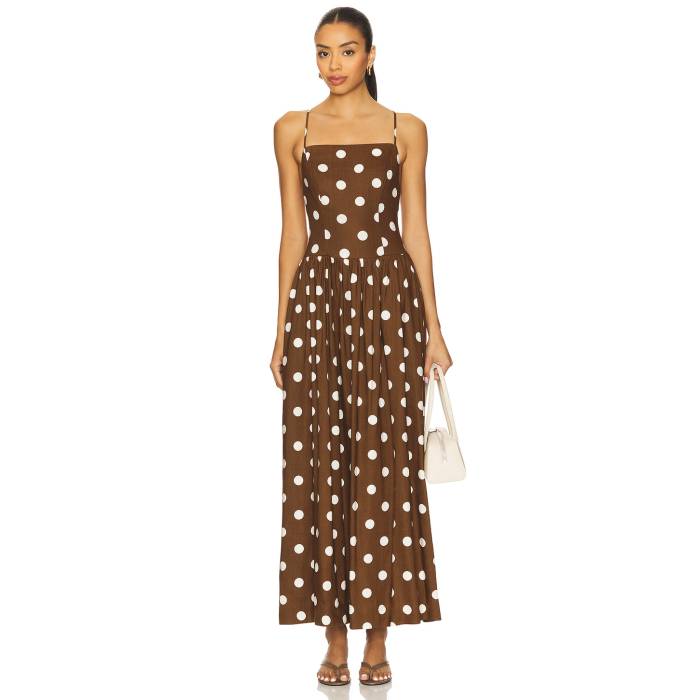 Majorelle 【 Dot Maxi Dress Women Brown & Ivory Dot 】 ドレス レディースファッション ドレス レディース 茶色 ブラウン アイボリー
