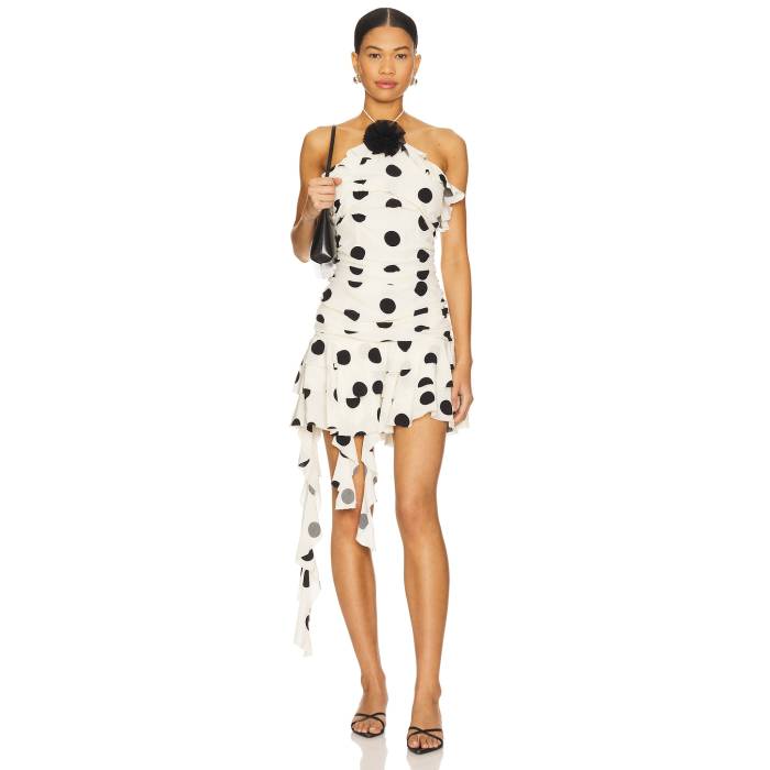 Majorelle 【 Brandi Mini Dress Women Cream & Black Dot 】 ドレス レディースファッション ドレス レディース クリーム 黒色 ブラック