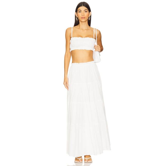 More To Come 【 Mora Maxi Skirt Set Women White 】 レディース 白いこと 白いこと レディースファッション-ドレス