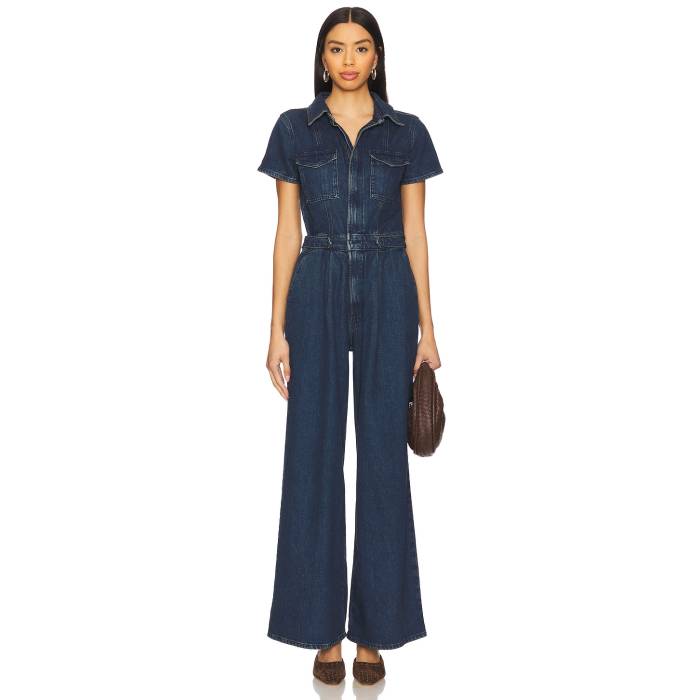 グッドアメリカン Good American 【 Fit For Success Pleated Wide Leg Women Indigo724 】 レディースファッション コート ジャケット レディース