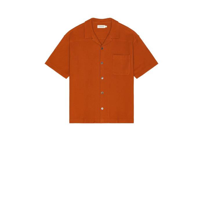フレーム Frame 【 Jacquard Relaxed Shirt Men Dark Orange 】 メンズ orange 橙・オレンジ|スニケス