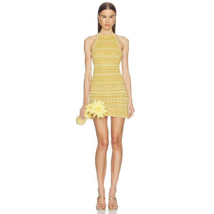 Cult Gaia 【 Erina Knit Dress Women Marigold 】 編み物 御召しもの レディース