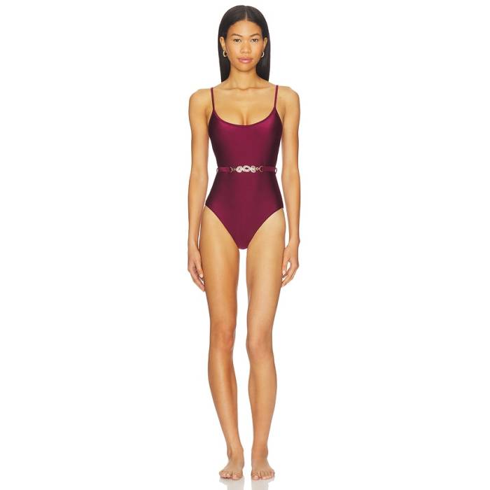 ジマーマン Zimmermann 【 Awaken Belted Scoop One Piece Swimsuit Women Burgundy 】 水泳着 レディース ぶどう酒色・バーガンディー
