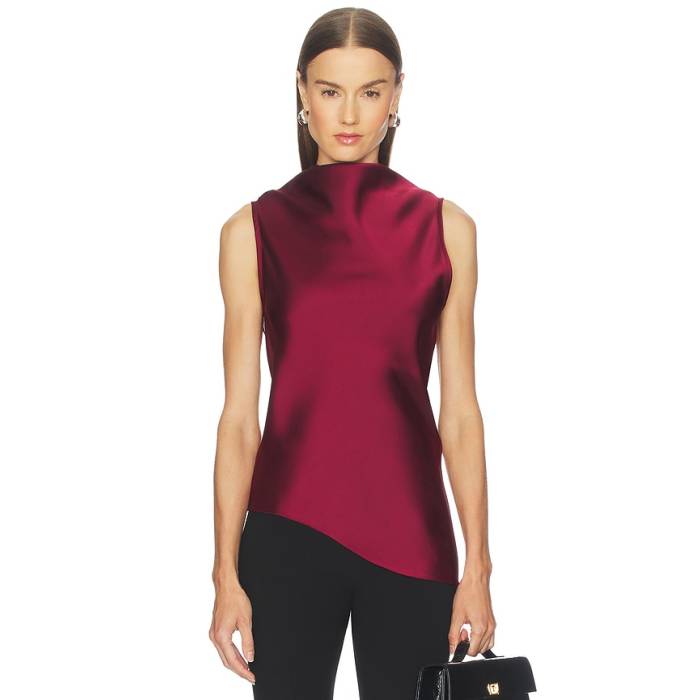 Marques \u0027 Almeida 【 Satin Cowl Neck Top Women Burgundy 】 繻子 レディース ブドウ酒色・バーガンディー