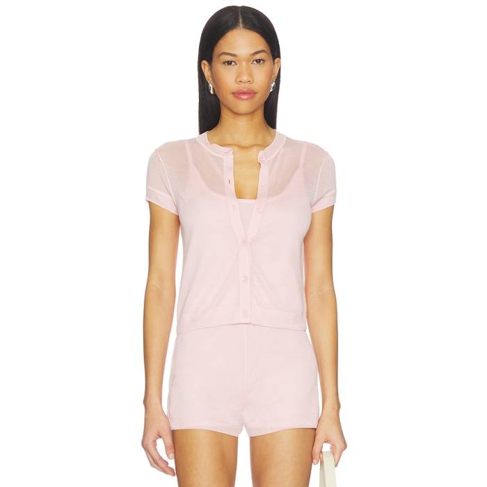 Central Park West 【 Serena Sheer Cardi With Cami Top Women Baby Pink 】 レディース pink サクラ色