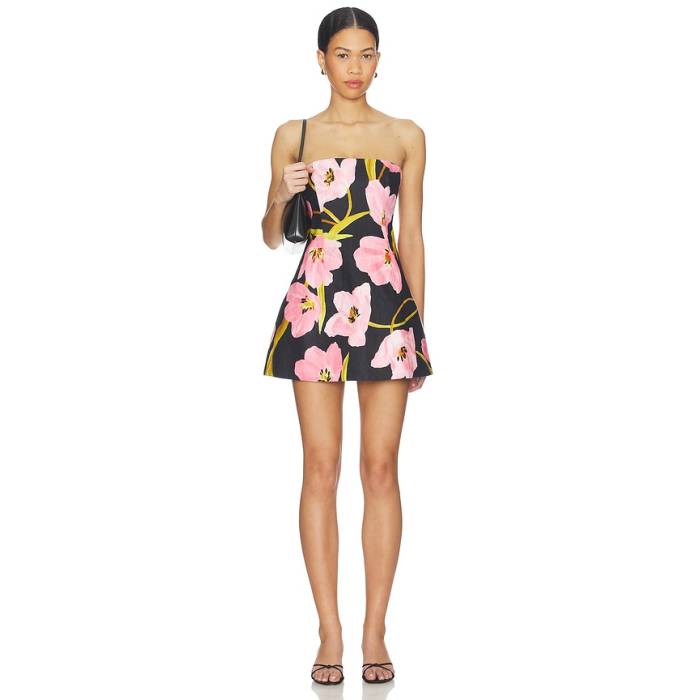 Cara Cara 【 Ines Mini Dress Women Marais Bloom Black 】 御召しもの レディース 黒いこと 黒いこと