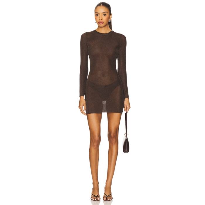 Seroya 【 Hale Mini Dress Women Slate Brown 】 お召しもの レディース 赤銅色 赤銅色