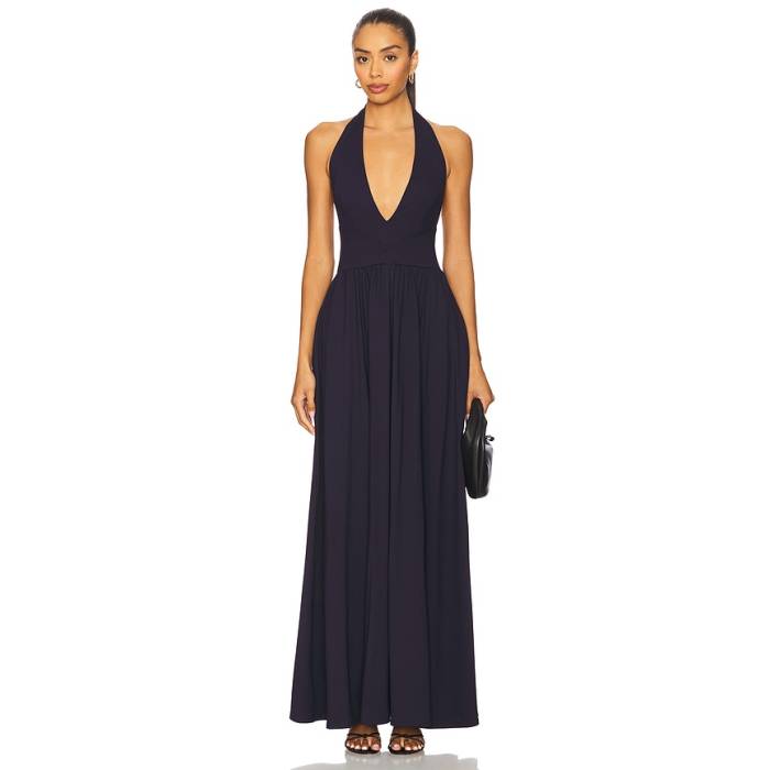 スサナモナコ Susana Monaco 【 Halter Gathered Dress Women Midnight 】 御召しもの レディース