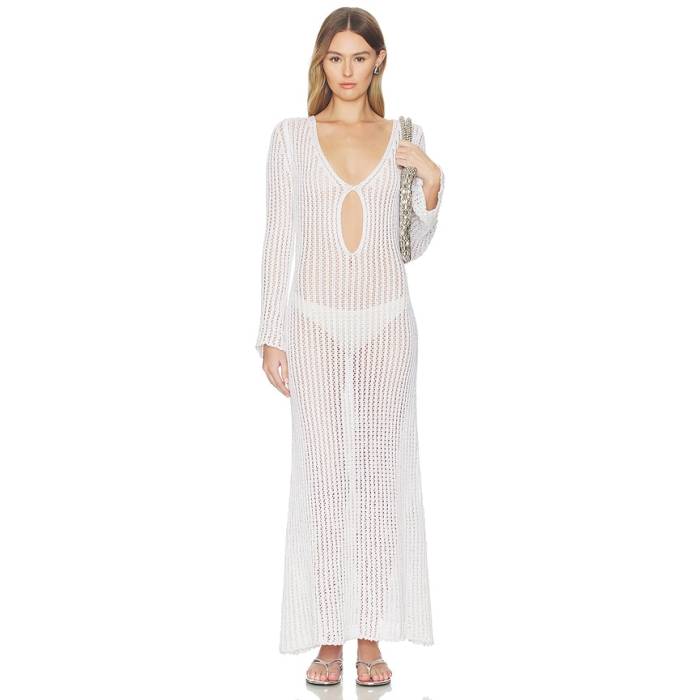 Asta Resort 【 Fernanda Crochet Dress Women Salt Sequin 】 御召しもの レディース