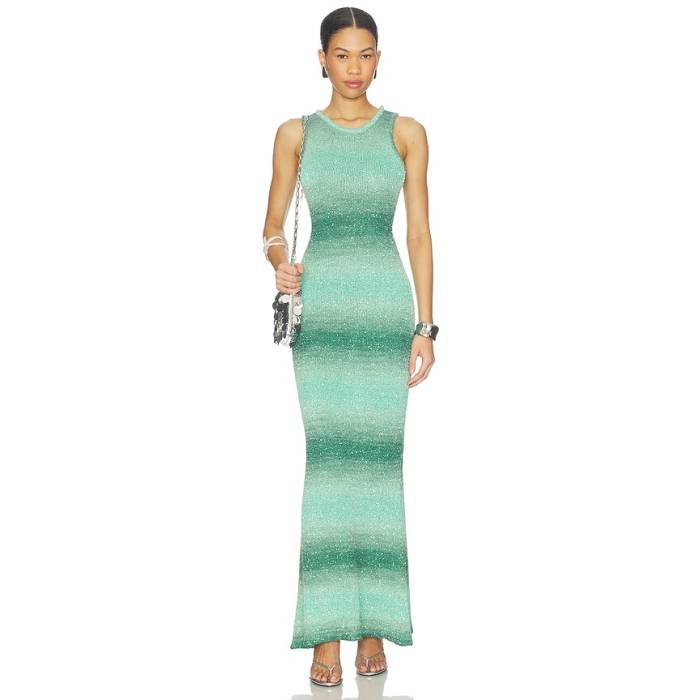 Asta Resort 【 Natalia Gradient Dress Women Palm Green 】 御召しもの レディース green 緑・緑であること