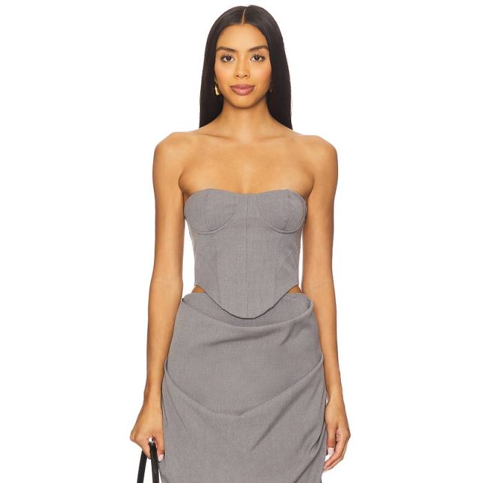 Misha 【 The Henri Bustier Top Women Grey 】 レディース 薄墨色 薄墨色