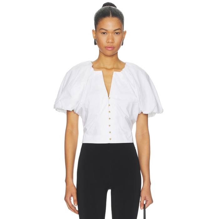 ひな形 Frame 【 Dramatic Sleeve Blouse Women White 】 Sleeve 衣袂 レディース 白いこと 白いこと