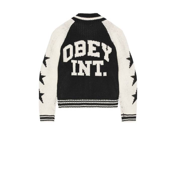 オベイ Obey 【 Int. Cowichan Sweater Men Black 】 調教師 メンズ 黒いこと 黒いこと
