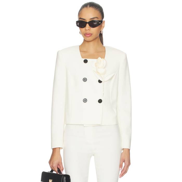 Self-Portrait 【 Cream 3D Flower Jacket Women Cream 】 皮膚軟化剤 Jacket 上衣 レディース 皮膚軟化剤