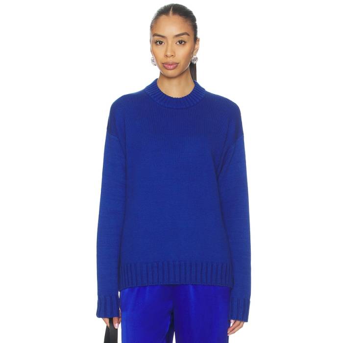 Donni. 【 The Cotton Cashmere Crewneck Women Azure 】 レディース アズール