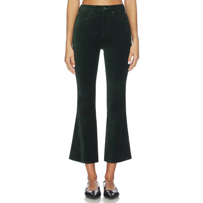 好ましいアメリカン Good American 【 Velvet Good High Rise Kick Flare Pants Women Pine Green003 】 ご機嫌 ライズ 蹴りつける レディース