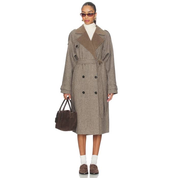 Line \u0026 Dot 【 Hugo Plaid Coat Women Brown Multi 】 レディース 赤銅色 赤銅色