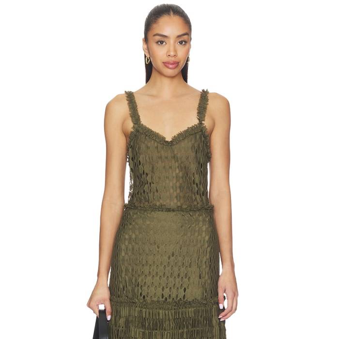 ウラ・ジョンソン Ulla Johnson 【 Francoise Lace Tank Top Women Pine 】 貯蔵タンクとっ始め レディース